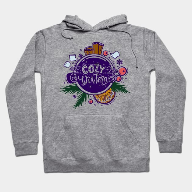 cozy winter illustration Hoodie by Mako Design 